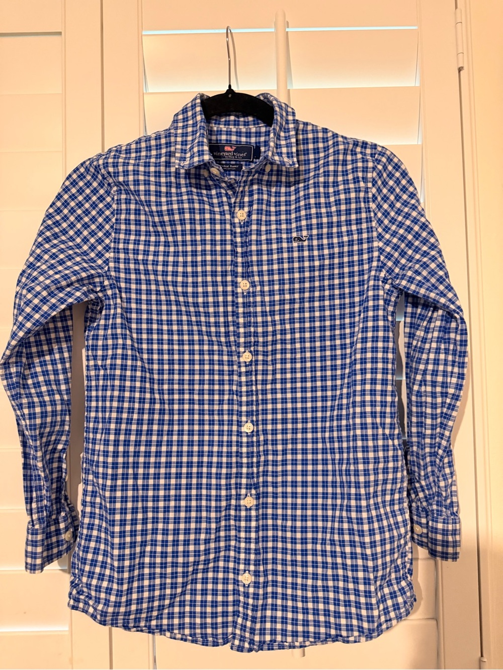 Vineyard Vines Boy’s Blue Plaid Button-Down Shirt size M 12-14